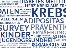 Wortwolke mit Begriffen aus der Gesundheitsberichterstattung und Gesundheitsmonitoring. Quelle: © Robert Koch-Institut